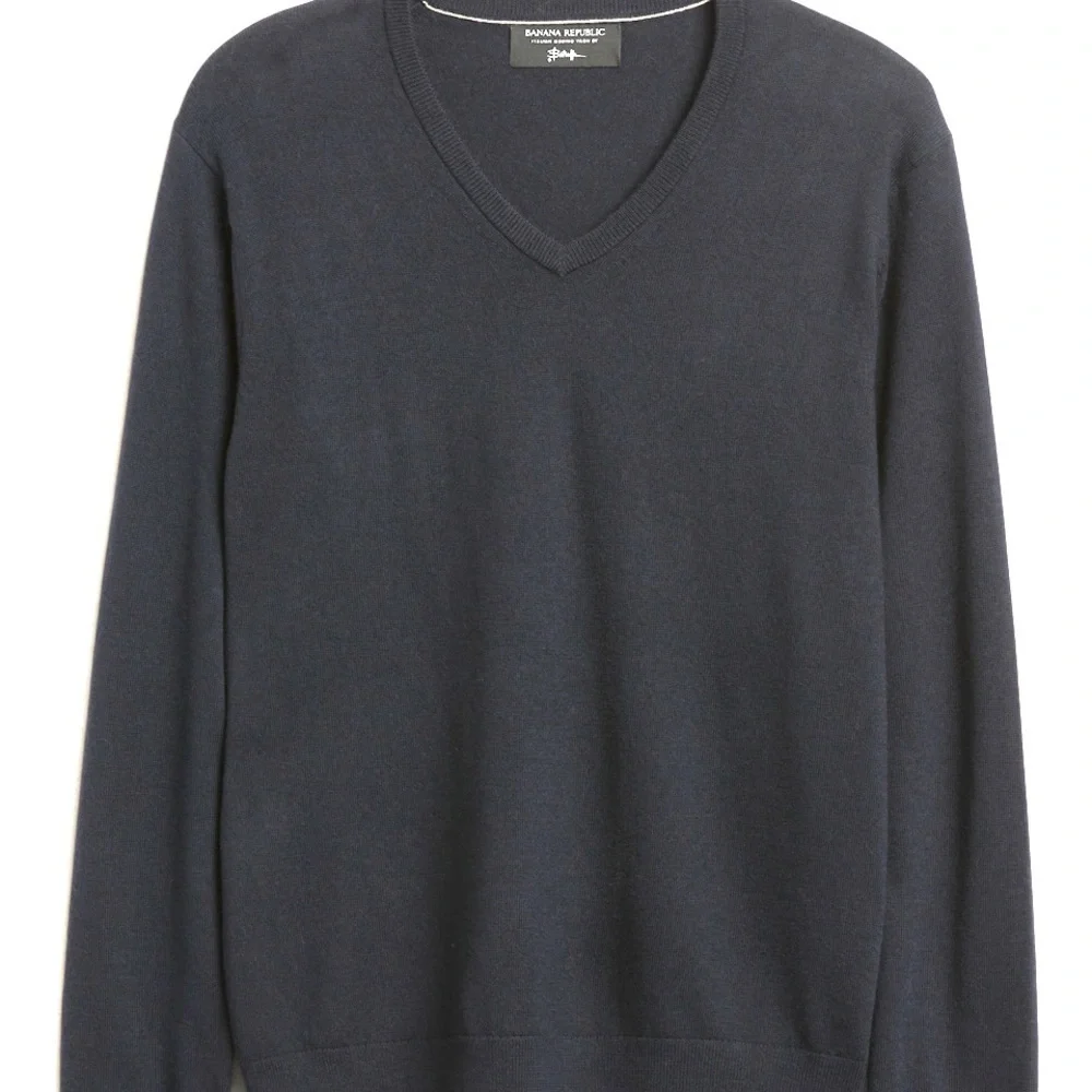 BANANA REPUBLIC Men's Merino Vee Sweater, gray